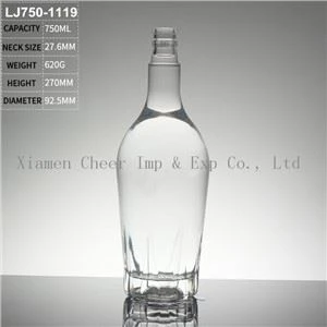 750 ml glazen ronde witte spiritusfles